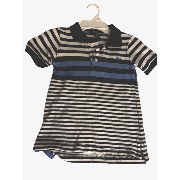 US Polo Assn Boys Size 4T Striped Short-sleeved Polo Shirt - Picture 1 of 7